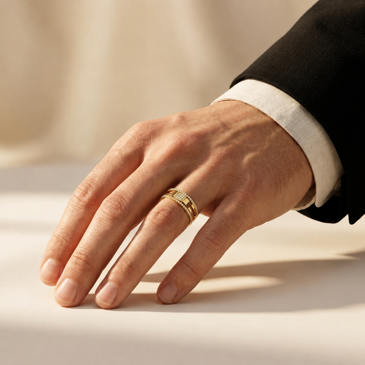 Modern Round Lab Grown Diamond Open Band Ring