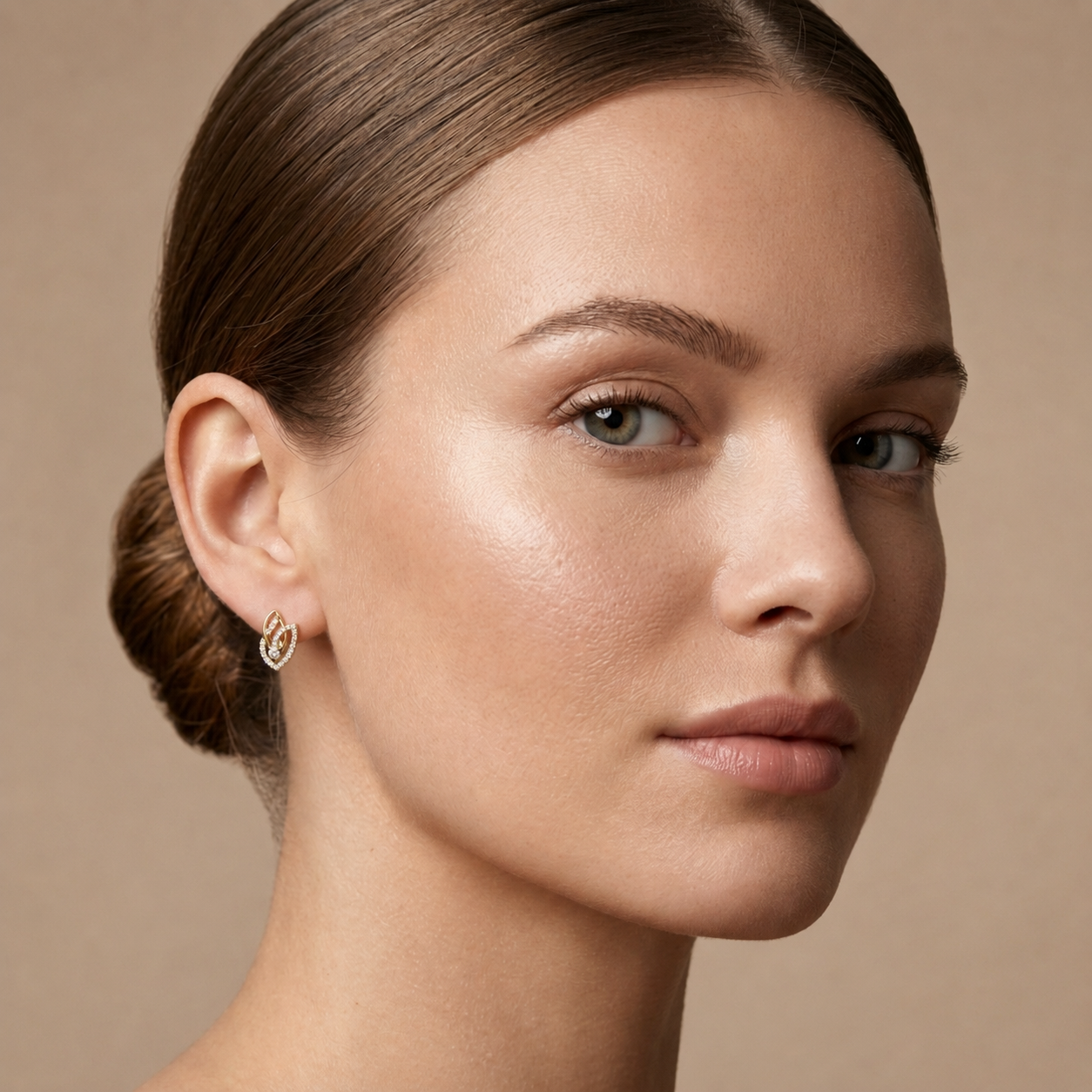 Round Lab Grown Diamond Leaf Drop Earrings