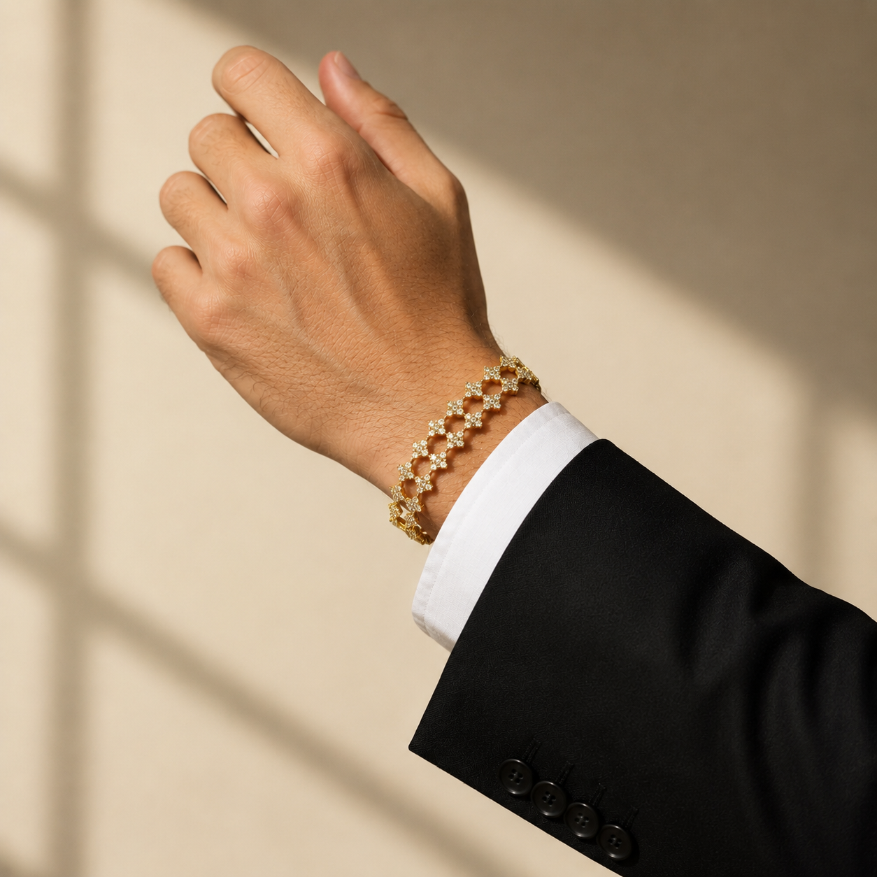 Round Lab Grown Diamond Triple Row Floral Tennis Bracelet