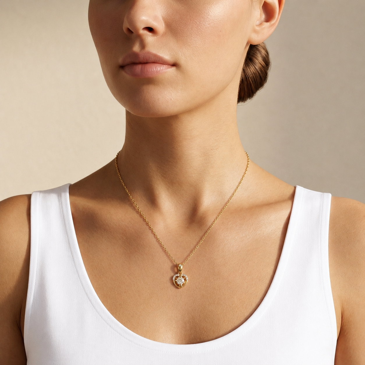Herz-Diamant-Anhänger als Valentinstagsgeschenk für Sie | Feines 18K Gold