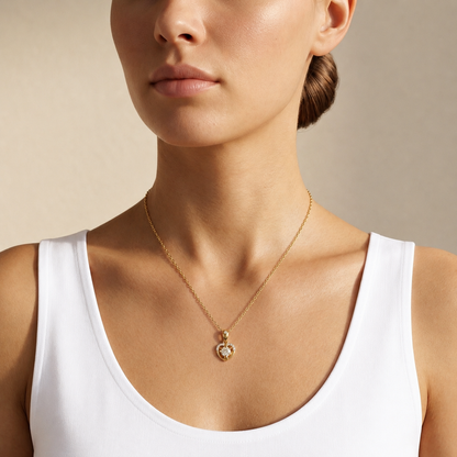 Herz-Diamant-Anhänger als Valentinstagsgeschenk für Sie | Feines 18K Gold