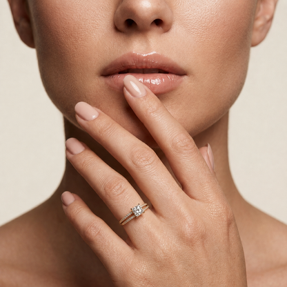 Princess Cut Lab Grown Diamond Split Shank Engagement Ring