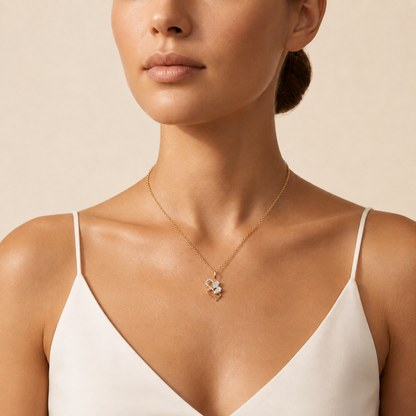 Mehrschichtiger Herz-Goldanhänger | 18K Diamant Feinschmuck