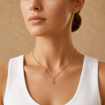 Doppel-Herz-Anhänger-Design mit Diamanten | Feines 18K Gold