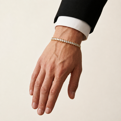 Emerald Cut Lab Grown Diamond Tennis Bracelet