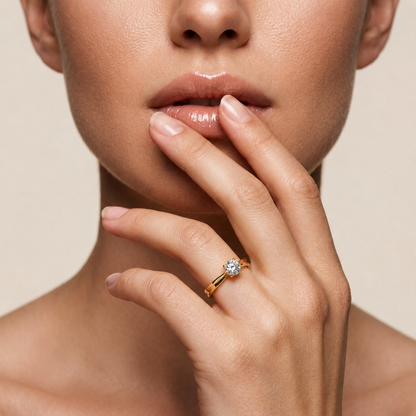 Solitärring mit rundem Diamanten | Schmuck aus 18K Gold