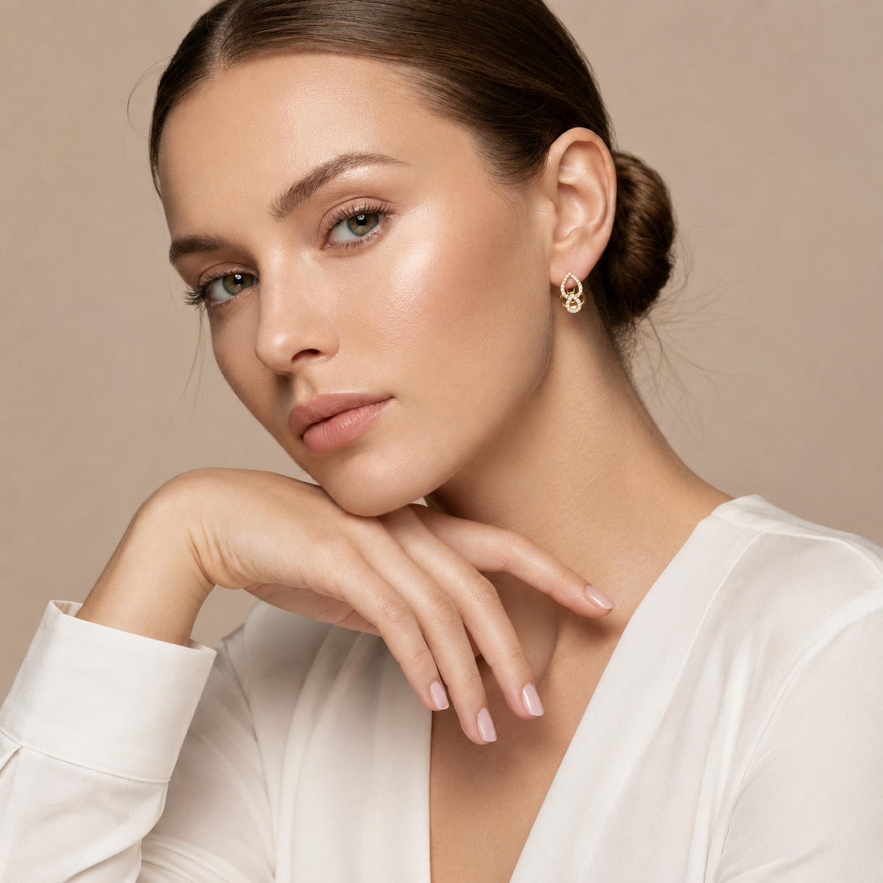 Round Lab Grown Diamond Teardrop Hoop Earrings