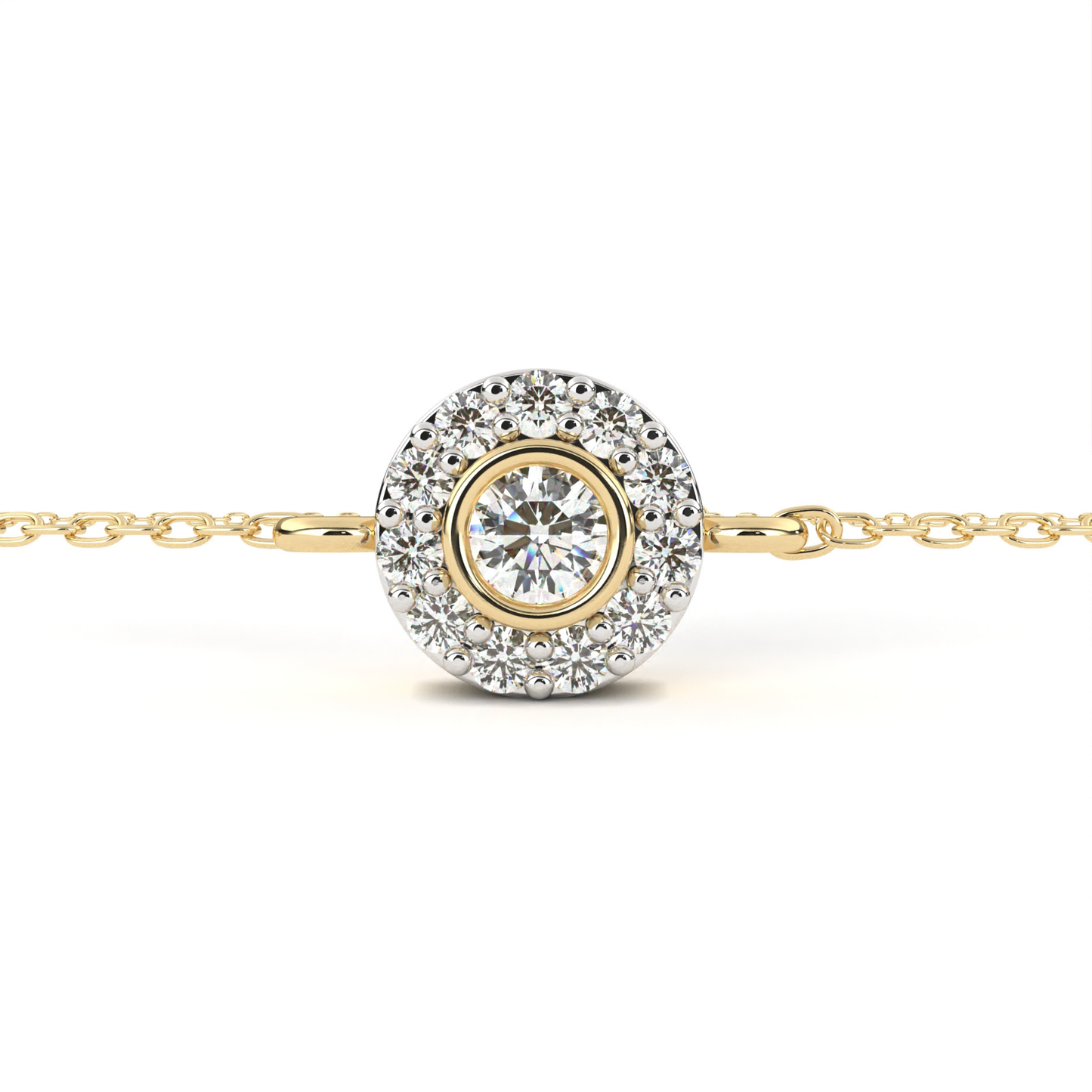 Radiant Halo Diamond Bracelet | Fine Luxury 18K 14K 10K Gold