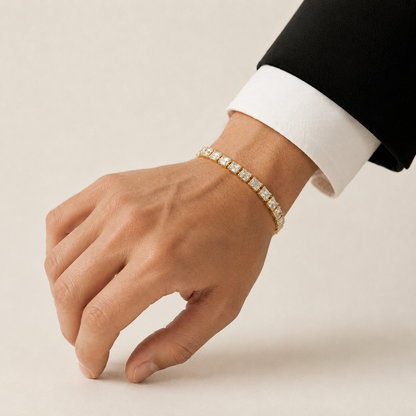 13.44 Carat Emerald & Radiant Cut Diamond Tennis Bracelet