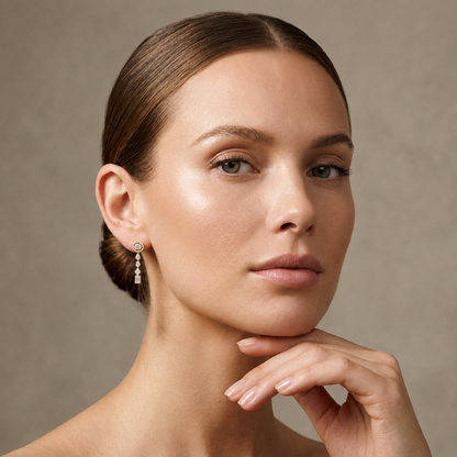 Multi Shape Halo Lab Grown Diamond Drop Earrings