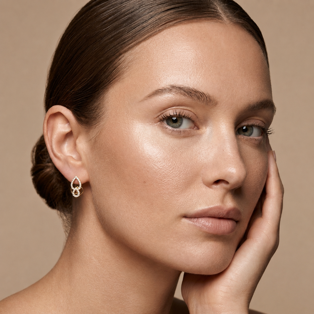 Round Lab Grown Diamond Teardrop Hoop Earrings