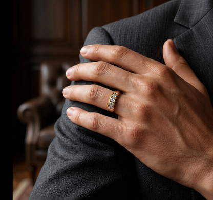 Round Lab Grown Diamond Five Stone Band Ring