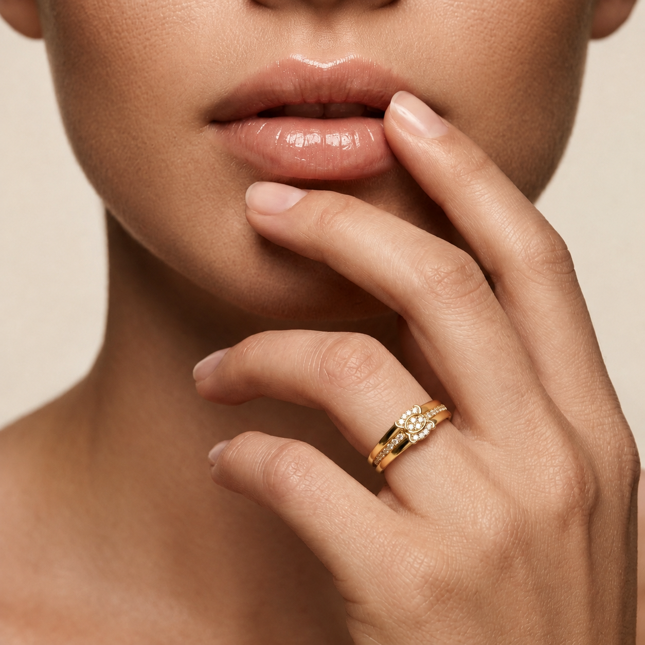 Round Lab Grown Diamond Cluster Ring