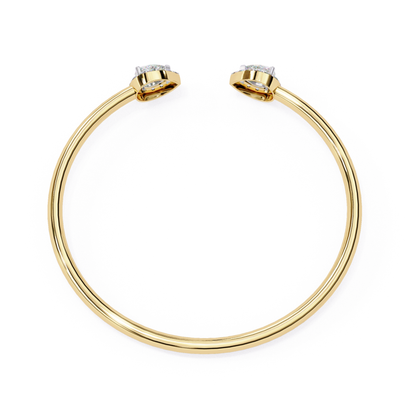 Dual Glow Armreif mit offenen Diamanten | Feines 18K 14K 10K Gold