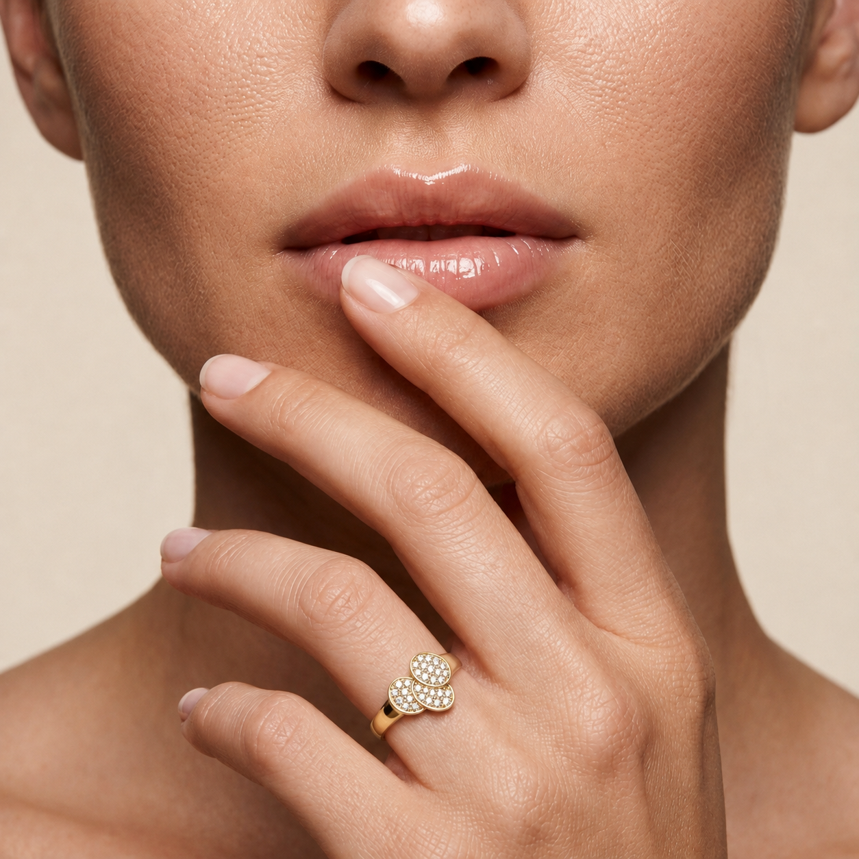 Round Lab Grown Diamond Floral Cluster Ring
