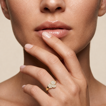 Round Lab Grown Diamond Floral Cluster Ring
