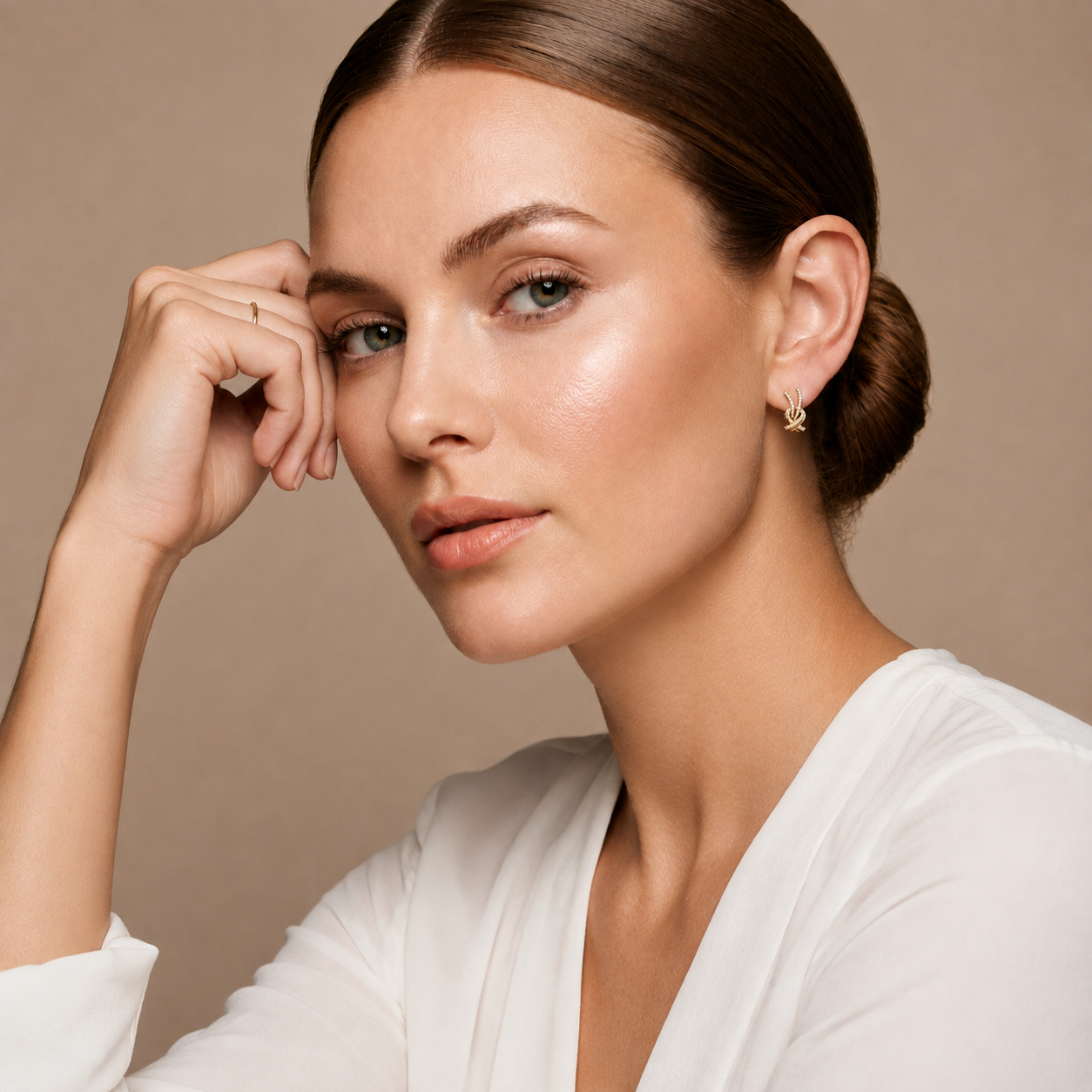 Round Lab Grown Diamond Criss Cross Hoop Earrings