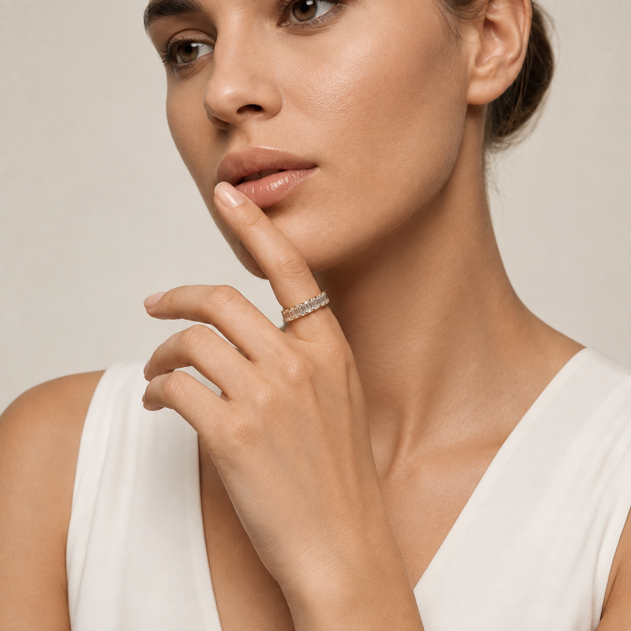 Eternity-Band mit Diamanten im Smaragdschliff | Unendliche Brillanz im Stufenschliff