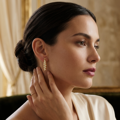 Round Lab Grown Diamond Huggie Hoop Earrings