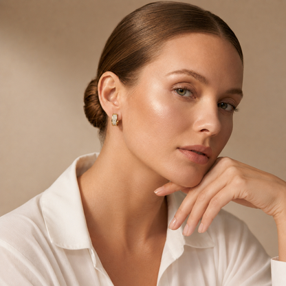 Round Lab Grown Diamond Pavé Hoop Earrings