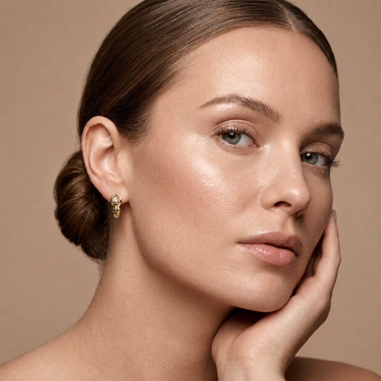 Round Lab Grown Diamond Solitaire Hoop Earrings