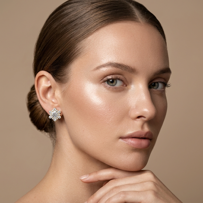 Diamantblüte Lab Grown Gold Ohrstecker | Eleganter Feinschmuck