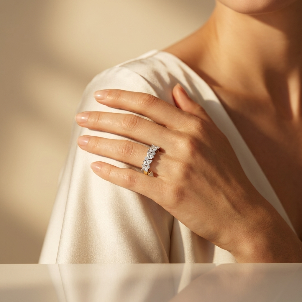 Round & Pear Lab Grown Diamond Wedding Band