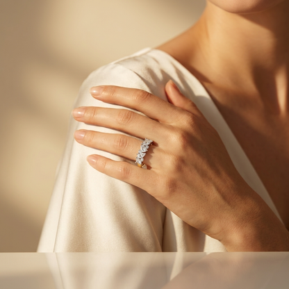 Round & Pear Lab Grown Diamond Wedding Band