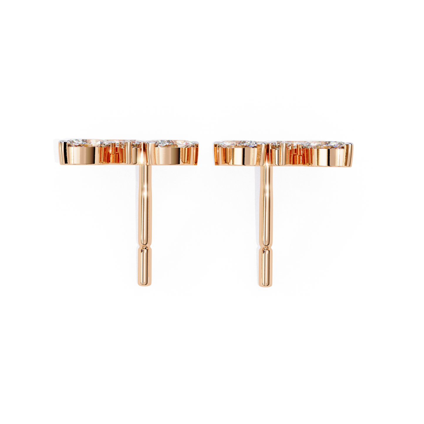 Diamant Designer Ohrstecker Blatt | Edler 18K Goldschmuck