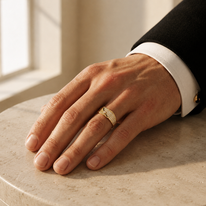 Modern Pavé Shield Lab Grown Diamond Statement Ring