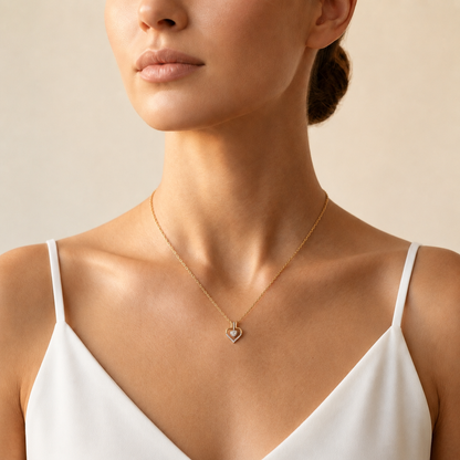 Gelbgold-Diamant-Herzanhänger | Zeitloser Edelschmuck