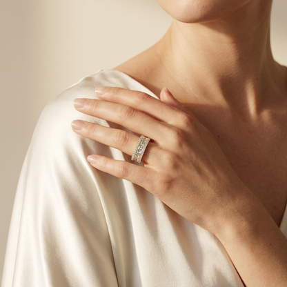 Princess & Round Lab Grown Diamond Wide Eternity Band