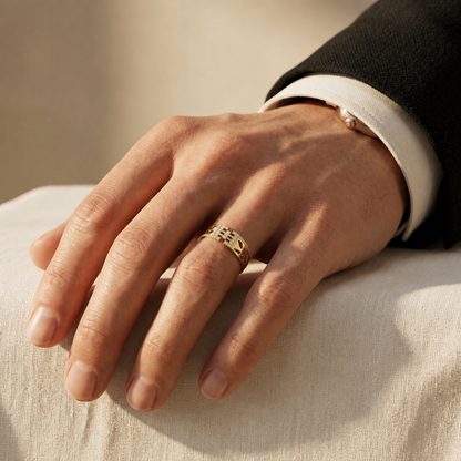 Modern Round Lab Grown Diamond Open Link Ring