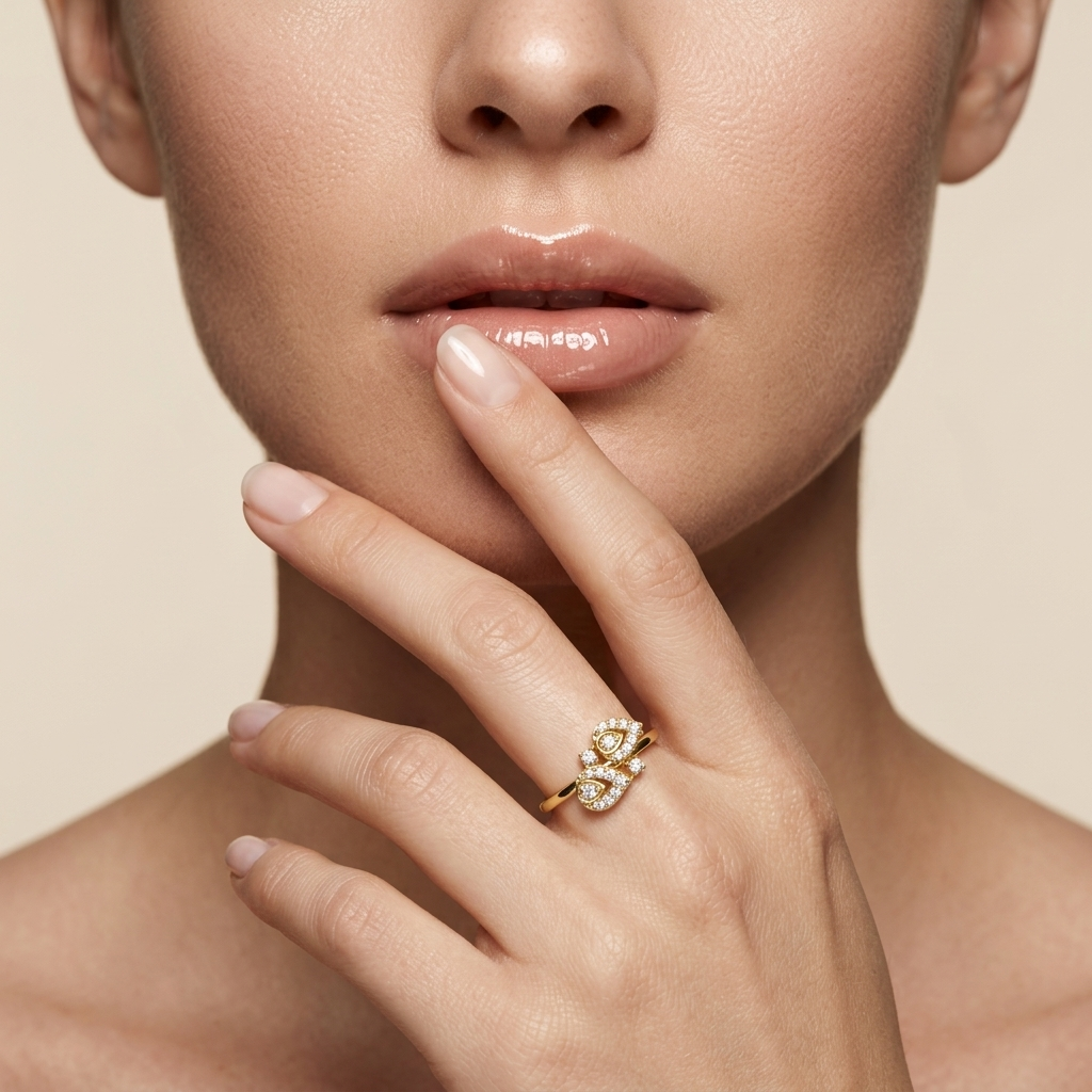 Round Lab Grown Diamond Double Pear Open Ring