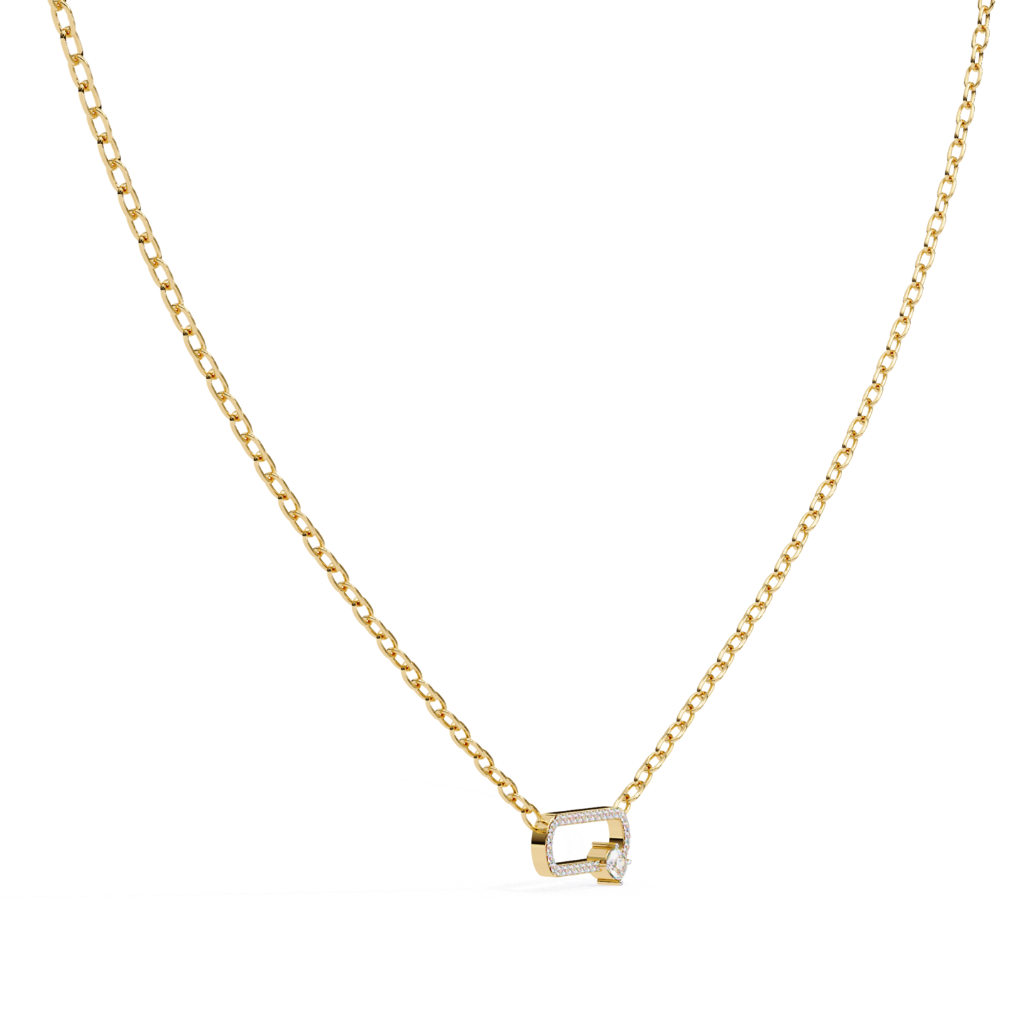 Kissenförmiger, im Labor gezüchteter Diamant-Anhänger mit Kette | 18K