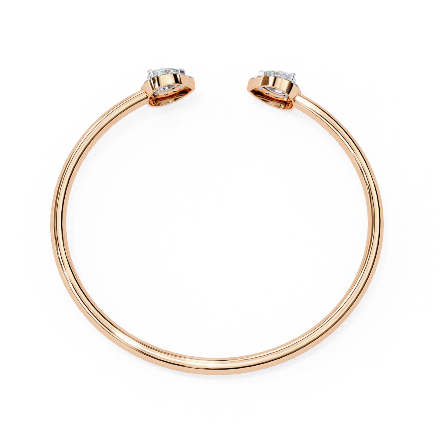 Dual Glow Armreif mit offenen Diamanten | Feines 18K 14K 10K Gold