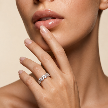 ダイヤモンド プレミアム クラスター ゴールドリング | 18K ファインジュエリー ステートメント