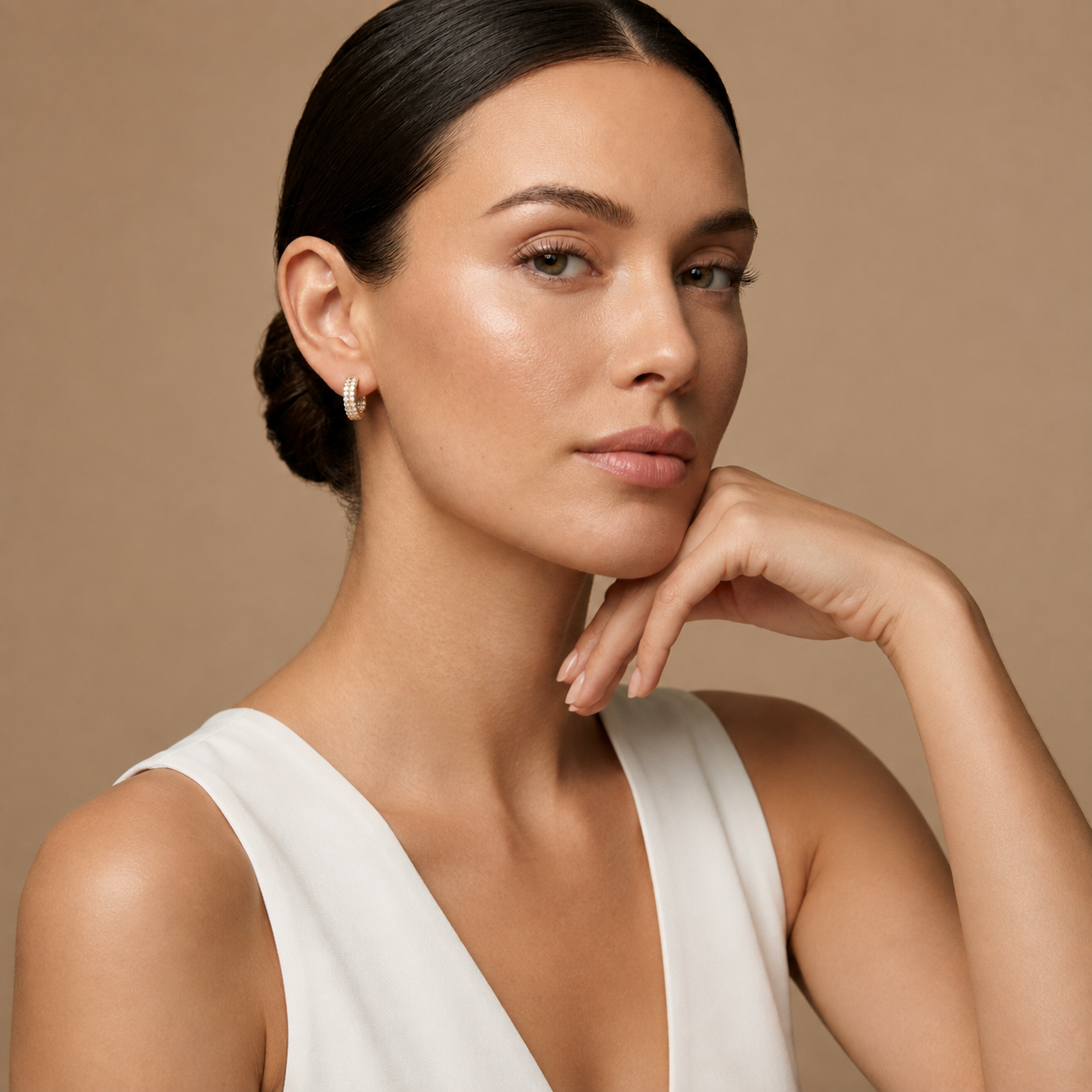 Round Lab Grown Diamond Hoop Earrings