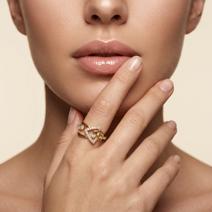Round Lab Grown Diamond Open Twist Bypass Ring