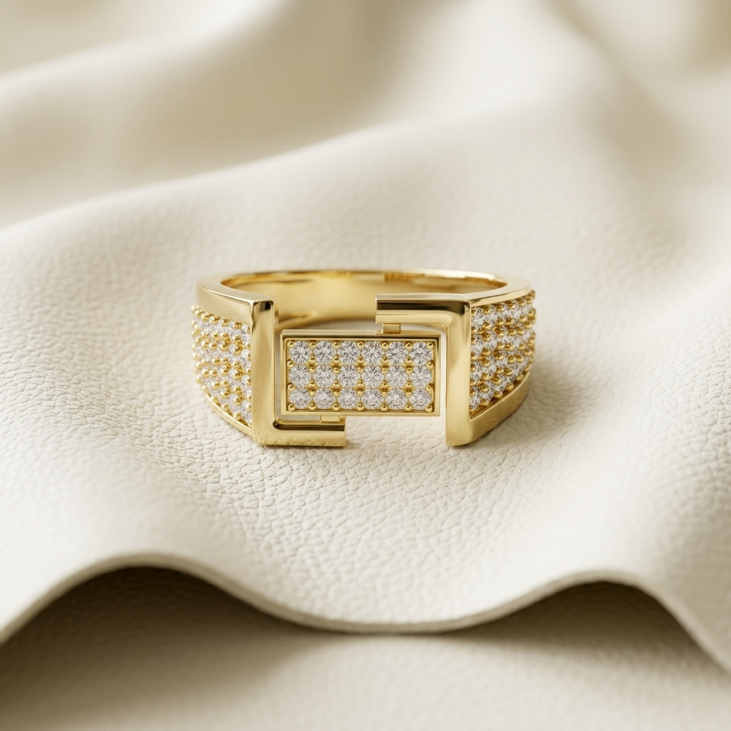 Modern Open Frame Round Lab Grown Diamond Ring