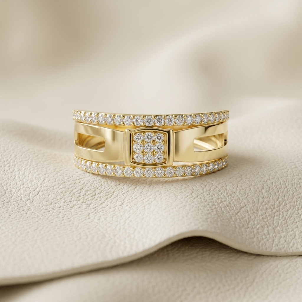Modern Round Lab Grown Diamond Open Band Ring