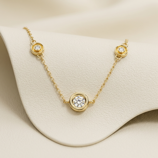 Yellow gold bezel set diamond station necklace
Luxury bezel set diamond necklace with round brilliant diamonds
Elegant yellow gold diamond station necklace close up
Fine jewelry bezel set solitaire diamond necklace
Sparkling round diamond station necklace in yellow gold
Premium bezel set diamond chain necklace for women
Designer yellow gold necklace with bezel set diamond stations
Modern minimalist bezel set diamond necklace
Timeless round diamond station necklace in yellow gold
Classic bezel set diamond ne