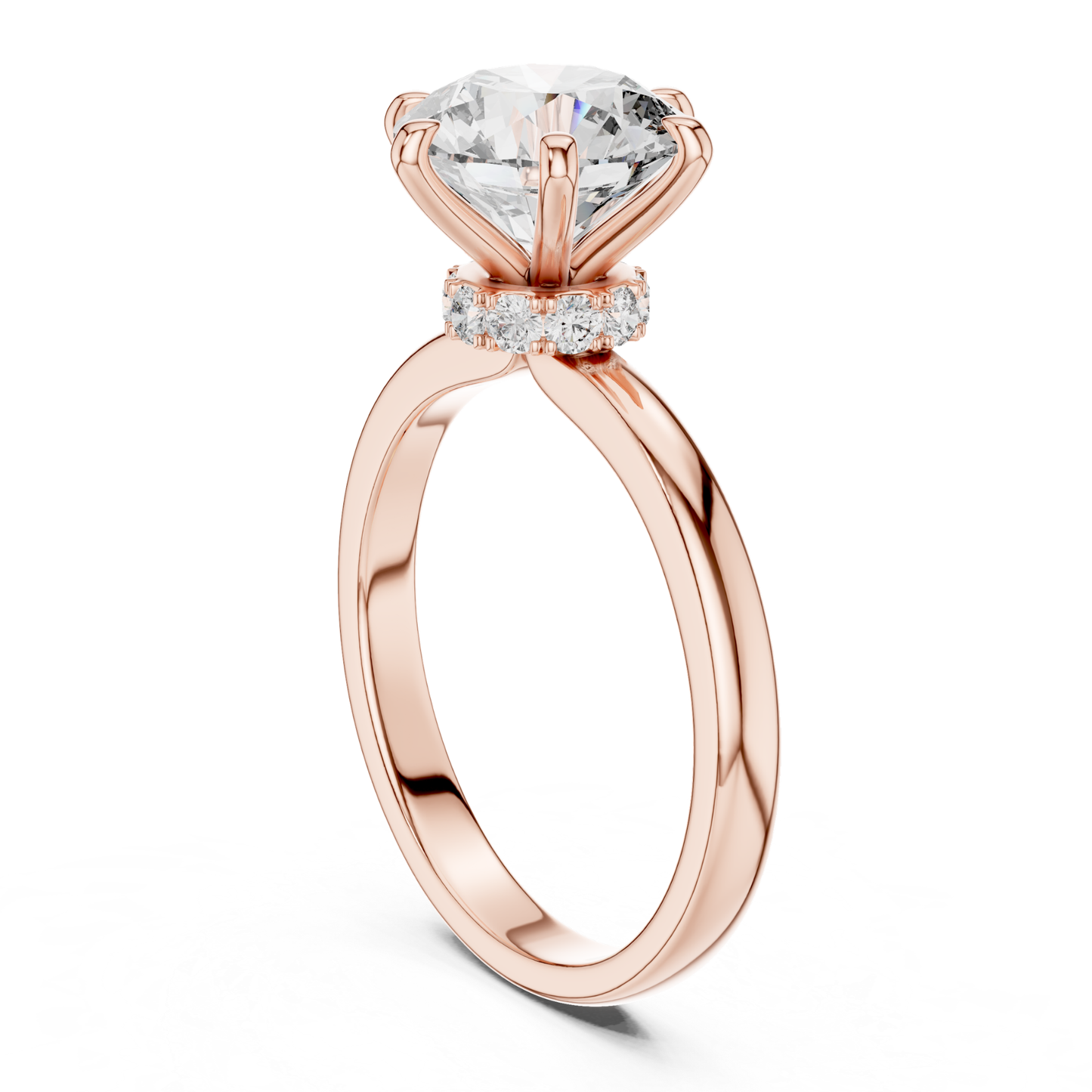 Classic rose gold hidden halo diamond ring profile view
Side profile rose gold hidden halo diamond ring
Round diamond hidden halo ring profile design
Six prong hidden halo round diamond gold ring
Rose gold hidden halo solitaire diamond ring
Round brilliant hidden halo diamond ring profile
Polished rose gold hidden halo ring design
Hidden halo round diamond ring side profile
Rose gold round diamond ring vertical view
Classic hidden halo diamond ring profile view
