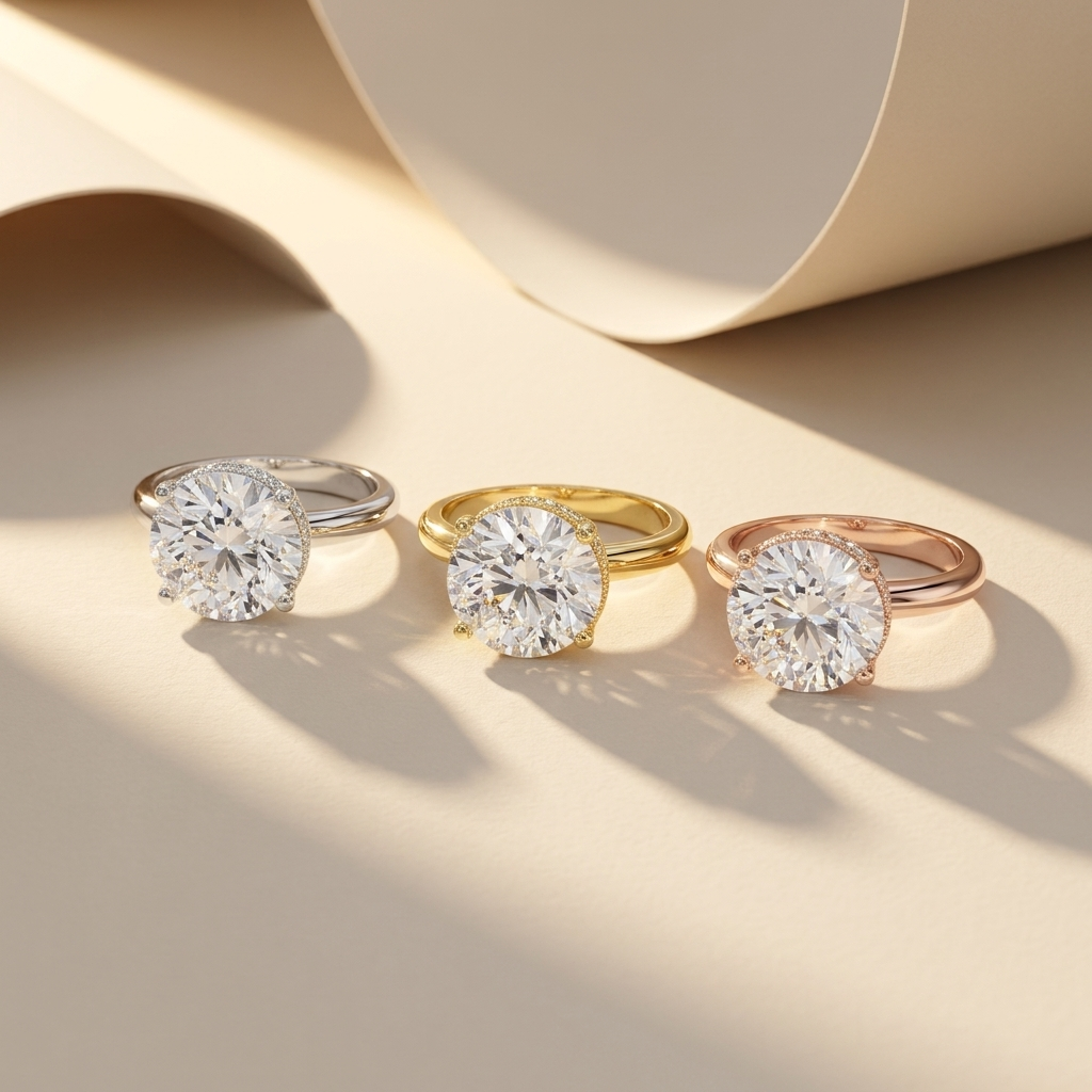 Round solitaire rings in three gold tones.
Round diamond rings in white, yellow, and rose gold.
Classic round solitaire ring collection.
Round engagement rings in three finishes.
Round diamond ring collection.
Three gold round solitaire rings.
Luxury round engagement ring collection.
Timeless round diamond rings.
Round solitaire rings in white, yellow, and rose gold.
Classic round diamond ring collection.