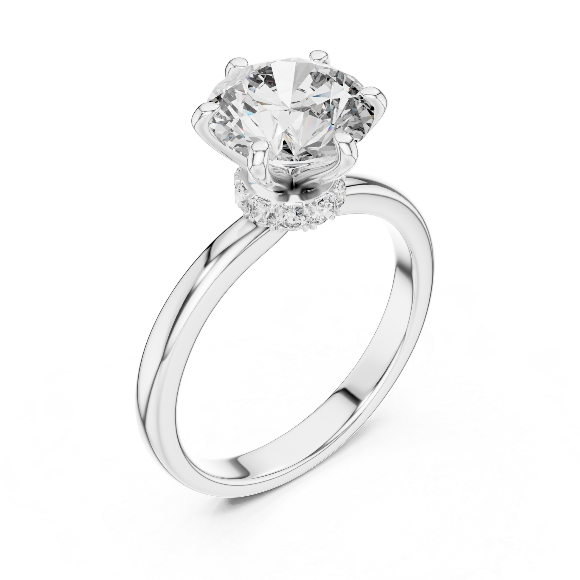 Classic white gold hidden halo diamond ring angle view
Angled white gold hidden halo diamond ring design
Round diamond hidden halo ring angled perspective
Six prong hidden halo round diamond gold ring
White gold hidden halo solitaire diamond ring
Round brilliant hidden halo diamond ring angle
Polished white gold hidden halo ring profile
Hidden halo round diamond ring angled view
White gold round diamond ring perspective view
Classic hidden halo diamond ring three quarter view