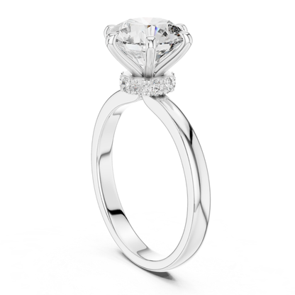 Classic white gold hidden halo diamond ring profile view
Side profile white gold hidden halo diamond ring
Round diamond hidden halo ring profile design
Six prong hidden halo round diamond gold ring
White gold hidden halo solitaire diamond ring
Round brilliant hidden halo diamond ring profile
Polished white gold hidden halo ring design
Hidden halo round diamond ring side profile
White gold round diamond ring vertical view
Classic hidden halo diamond ring profile view