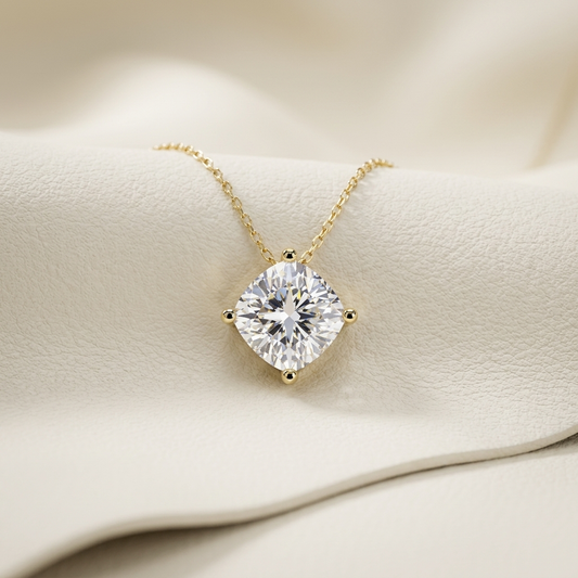 Yellow gold cushion cut diamond solitaire pendant necklace
Luxury cushion cut diamond pendant in yellow gold
Elegant cushion cut solitaire diamond necklace
Fine jewelry cushion cut diamond pendant close up
Sparkling cushion cut diamond pendant with delicate gold chain
Premium yellow gold cushion cut solitaire necklace for women
Designer cushion cut diamond pendant with four prong setting
Modern cushion cut diamond necklace in yellow gold
Timeless cushion cut solitaire diamond pendant
Classic yellow gold cus