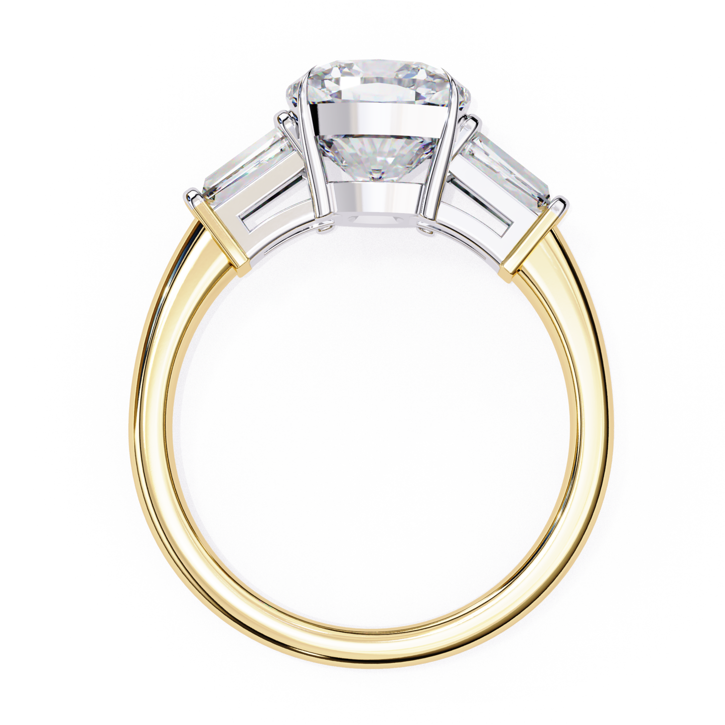 Cushion Diamond Three Stone Ring Back View
Yellow Gold Cushion Diamond Ring Back Profile
Cushion Cut Diamond Ring With Tapered Baguettes
Back View Cushion Diamond Three Stone Ring
Yellow Gold Ring With Cushion Center Diamond
Cushion Diamond Ring Open Gallery Design
Three Stone Cushion Diamond Ring Gallery View
Cushion Diamond Ring With Tapered Side Stones
Yellow Gold Cushion Diamond Ring Under Gallery
Cushion Cut Diamond Ring Rear Profile