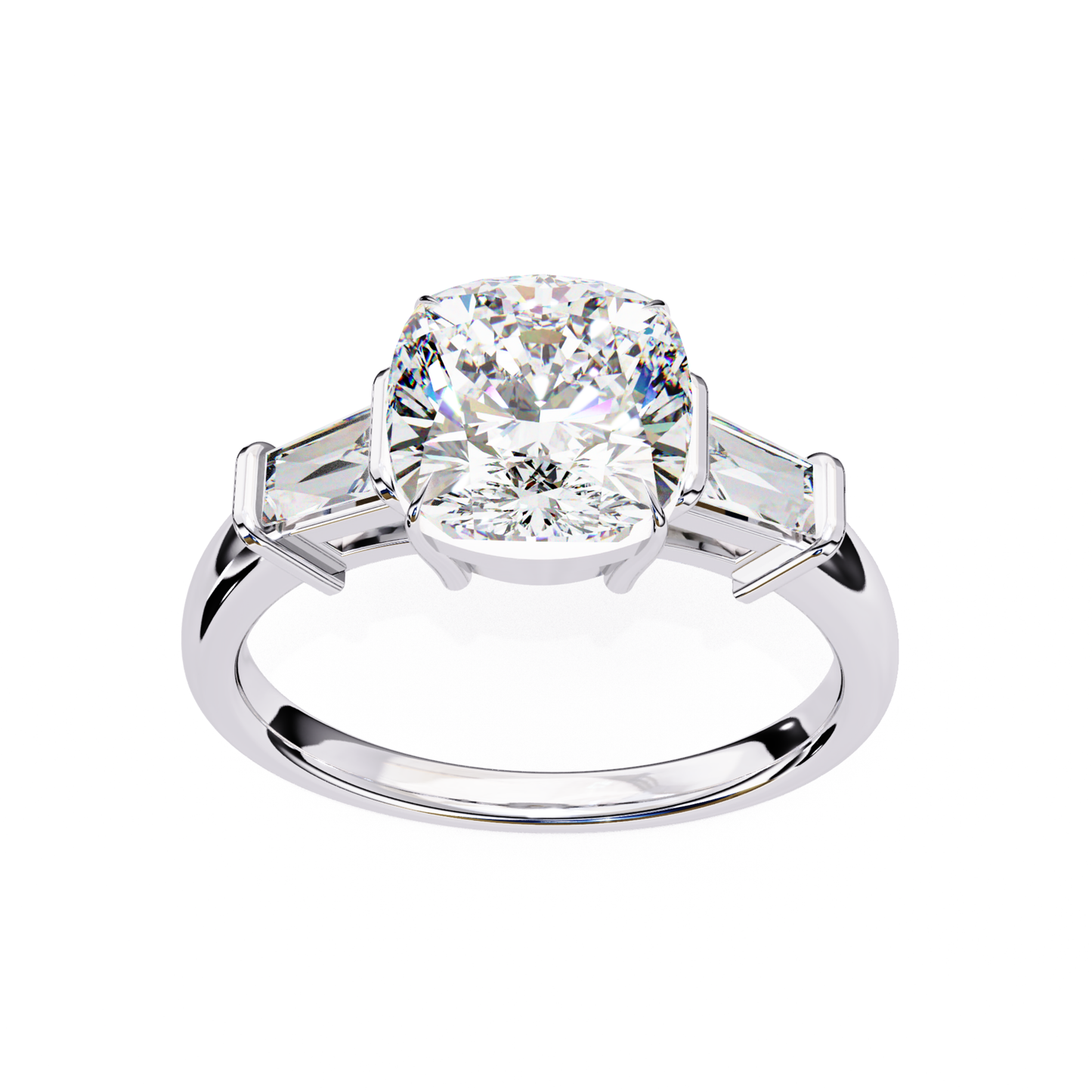 Cushion Diamond Three Stone Ring In White Gold
White Gold Cushion Diamond Ring With Tapered Baguettes
Cushion Cut Diamond Three Stone White Gold Ring
Cushion Diamond Ring With Tapered Side Stones
White Gold Ring With Cushion Center Diamond
Classic Cushion Diamond Ring With Side Diamonds
Cushion Cut Diamond Ring Raised Gallery Design
Three Stone Cushion Diamond Prong Set Ring
White Gold Cushion Diamond Statement Ring
Cushion Diamond Ring With Tapered Baguette Diamonds