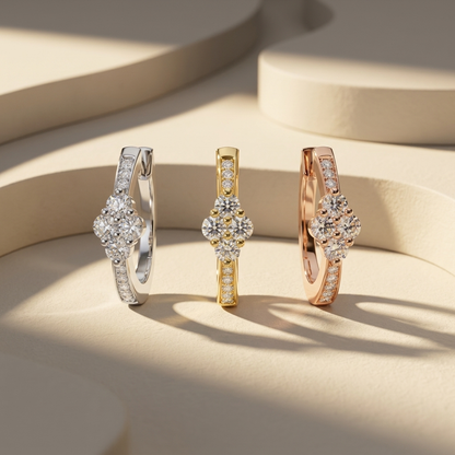 Diamond floral hoop earrings available in white, yellow, and rose gold finishes.
Luxury floral diamond hoop earrings crafted in white, yellow, and rose gold.
Elegant diamond hoop earrings featuring a sparkling floral cluster in three gold tones.
Fine jewelry floral hoop earrings with brilliant round diamonds in three gold finishes.
Contemporary diamond floral hoop earrings showcased in white, yellow, and rose gold.
Premium floral cluster diamond hoop earrings designed in three luxurious gold colors.
Designe